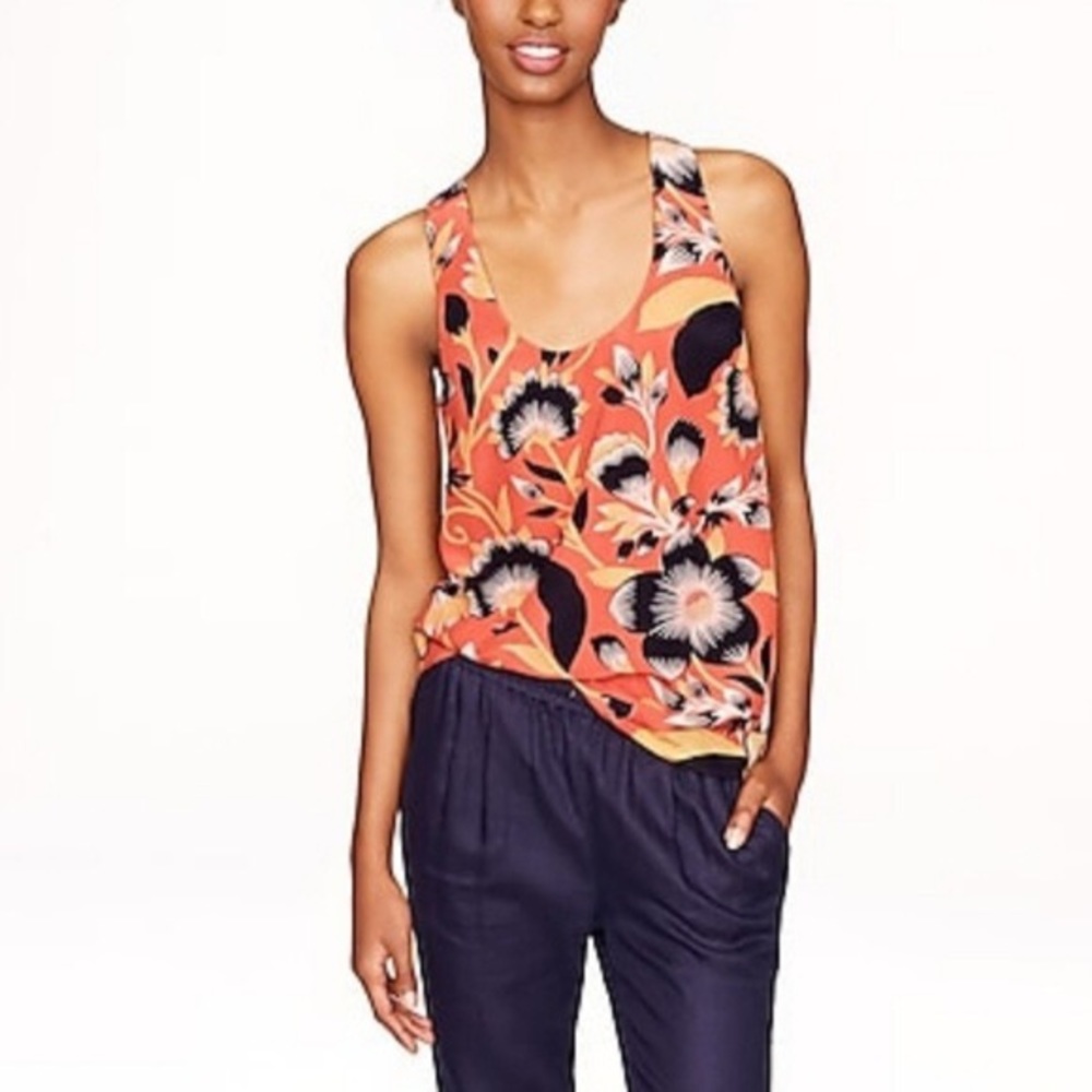 J. Crew Twist-back top in hibiscus floral